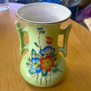 🏺 Antique Japanese Trico Hand-painted Vase